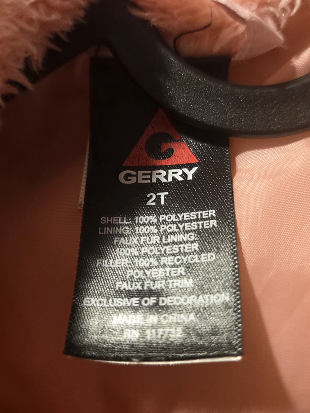 Gerry Toddler Girls Pink Tie-Dye Puffer Jacket Faux Fur Hood Size 2T - Picture 6 of 12